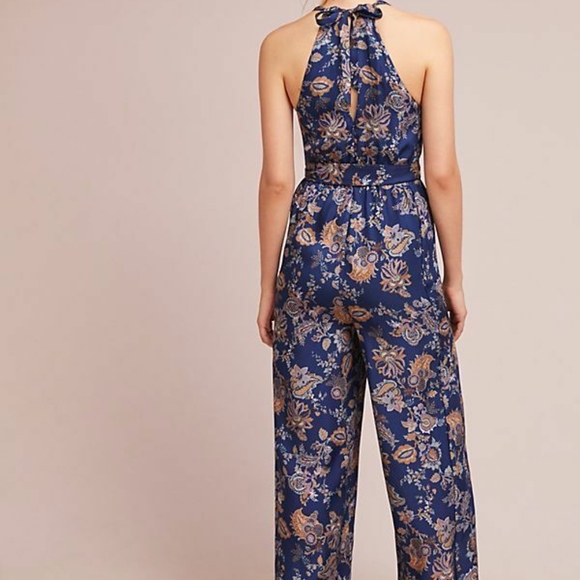 NEW ANTHROPOLOGIE ETT TWA PAISLEY FLORAL JUMPSUIT - Picture 3 of 3